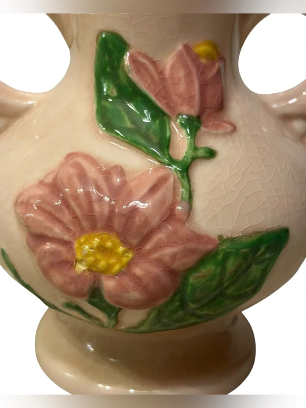 1940’s Hull Art Pottery Magnolia Pattern Double-Handled Vase